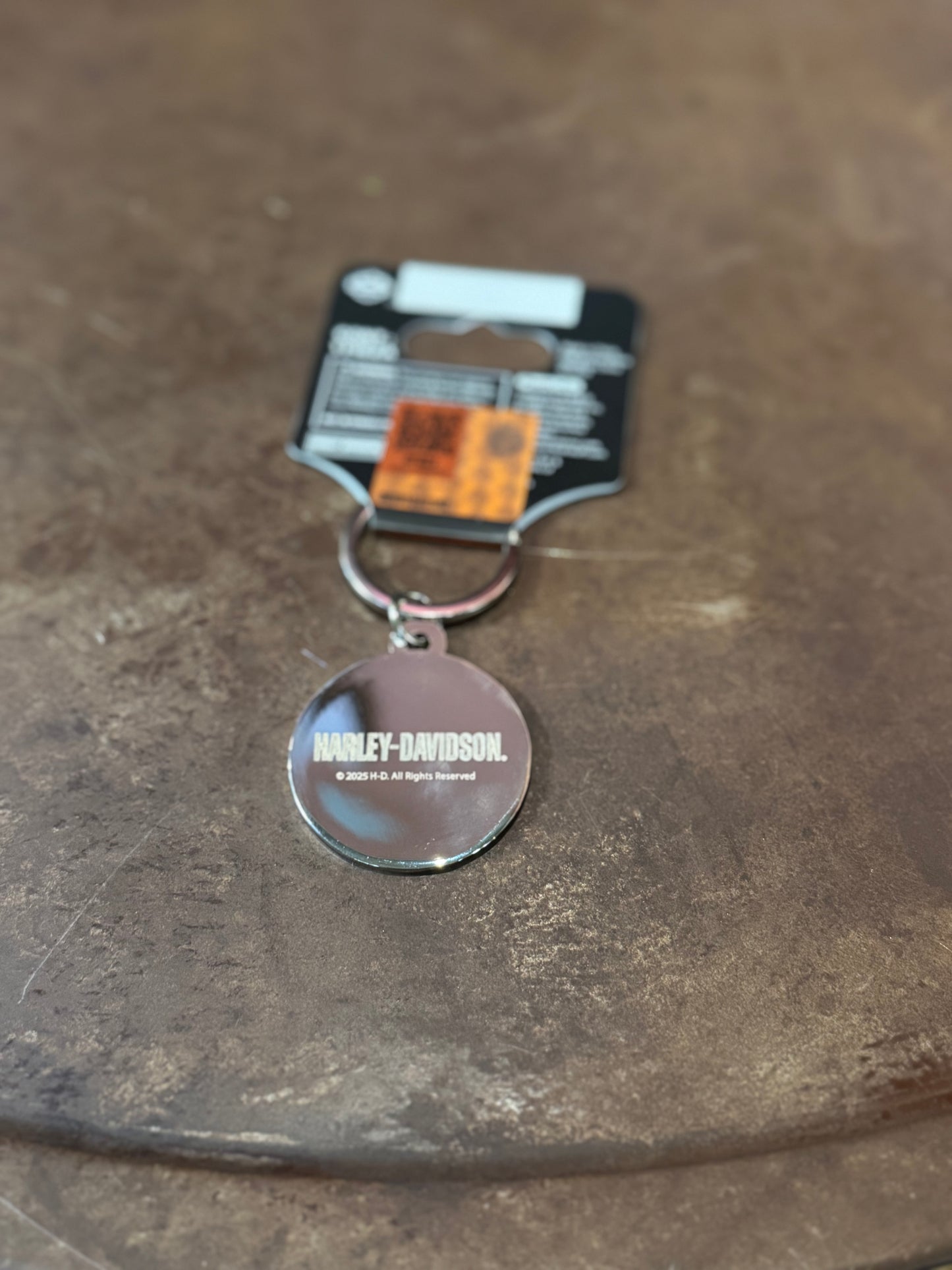 Beach Shack Palm Tree Round Key Chain