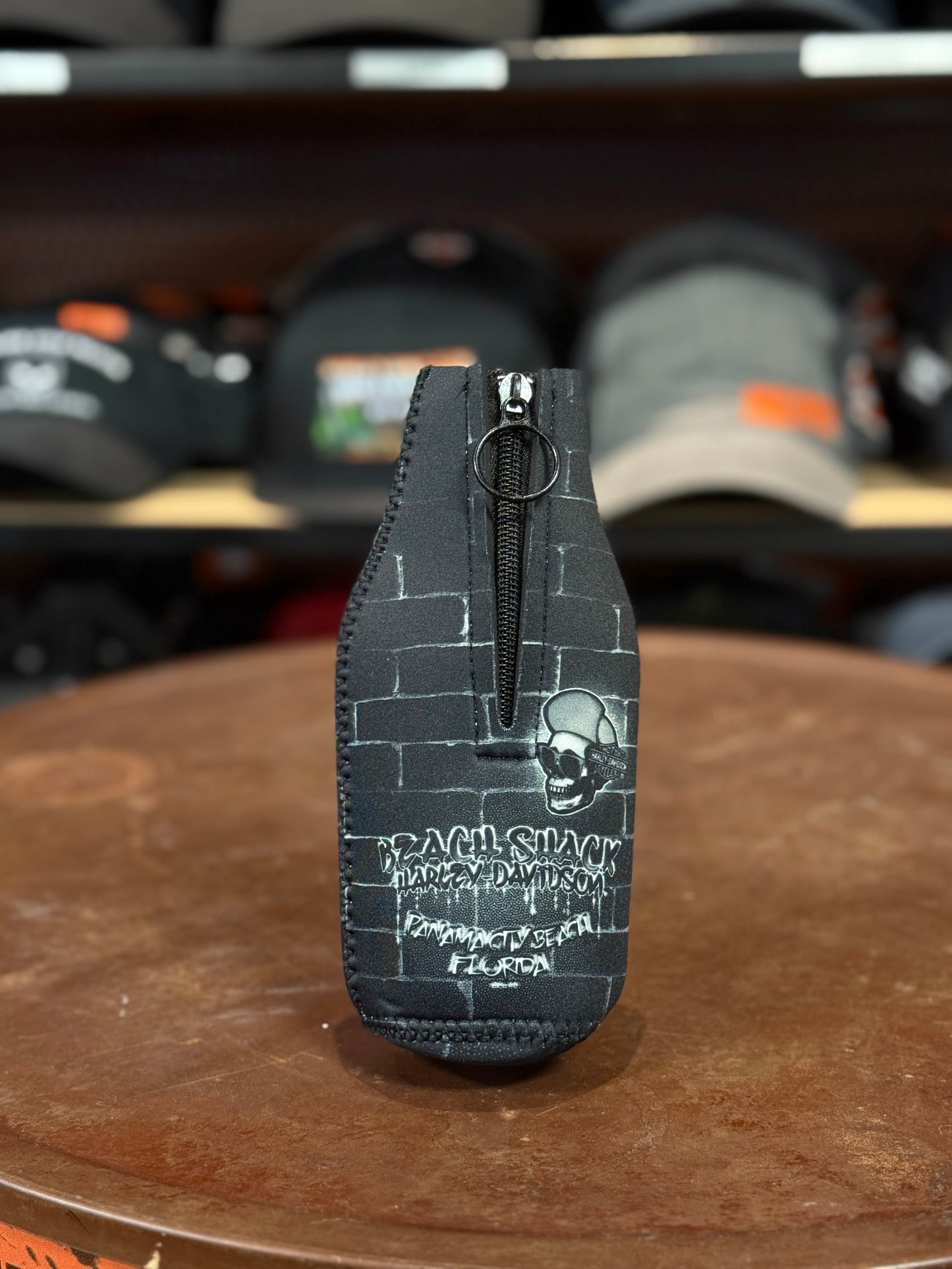 Beach Shack Skull Cap Zip Up Bottle Koozie