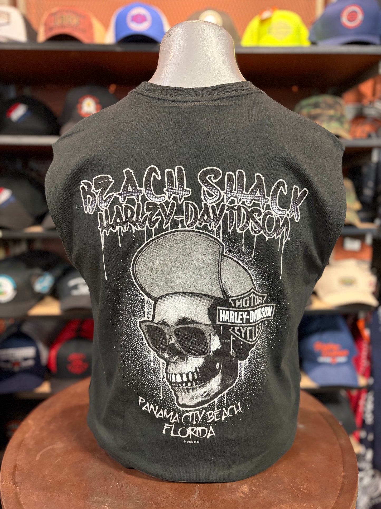 Beach Shack Sleeveless Flames Shield Tee