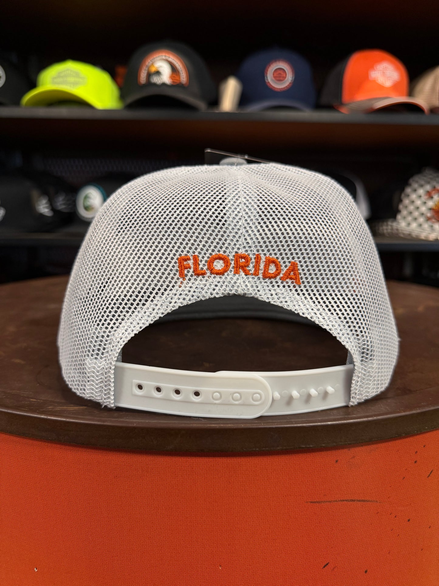 HD PCB Gray and Orange Leafshield Trucker
