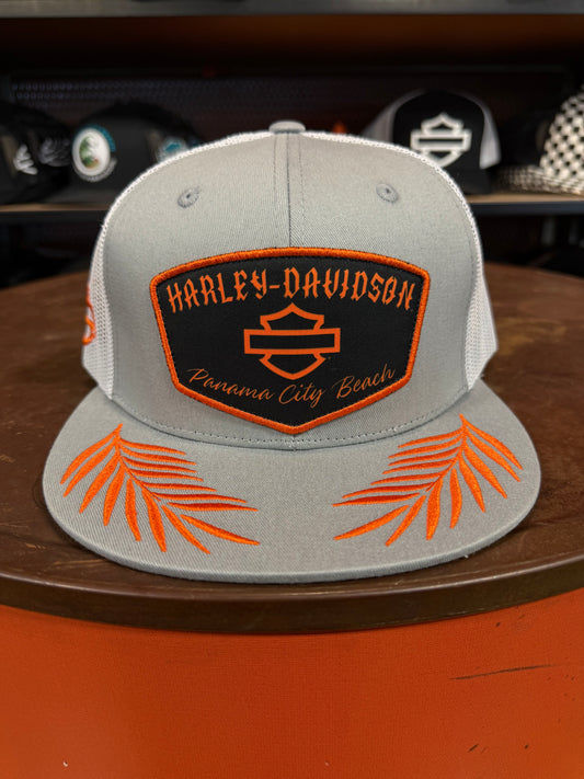 HD PCB Gray and Orange Leafshield Trucker