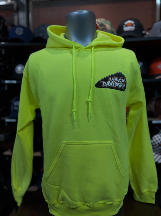 Beach Shack Skull Cap Hoodie in Safety Green