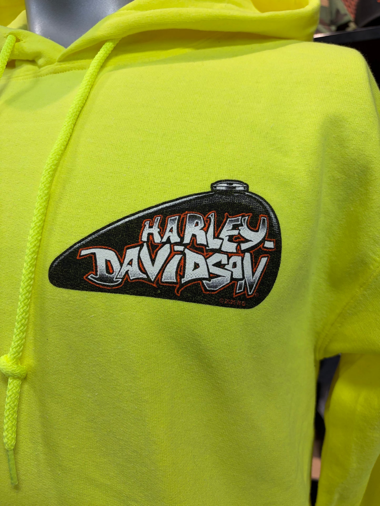 Beach Shack Skull Cap Hoodie in Safety Green