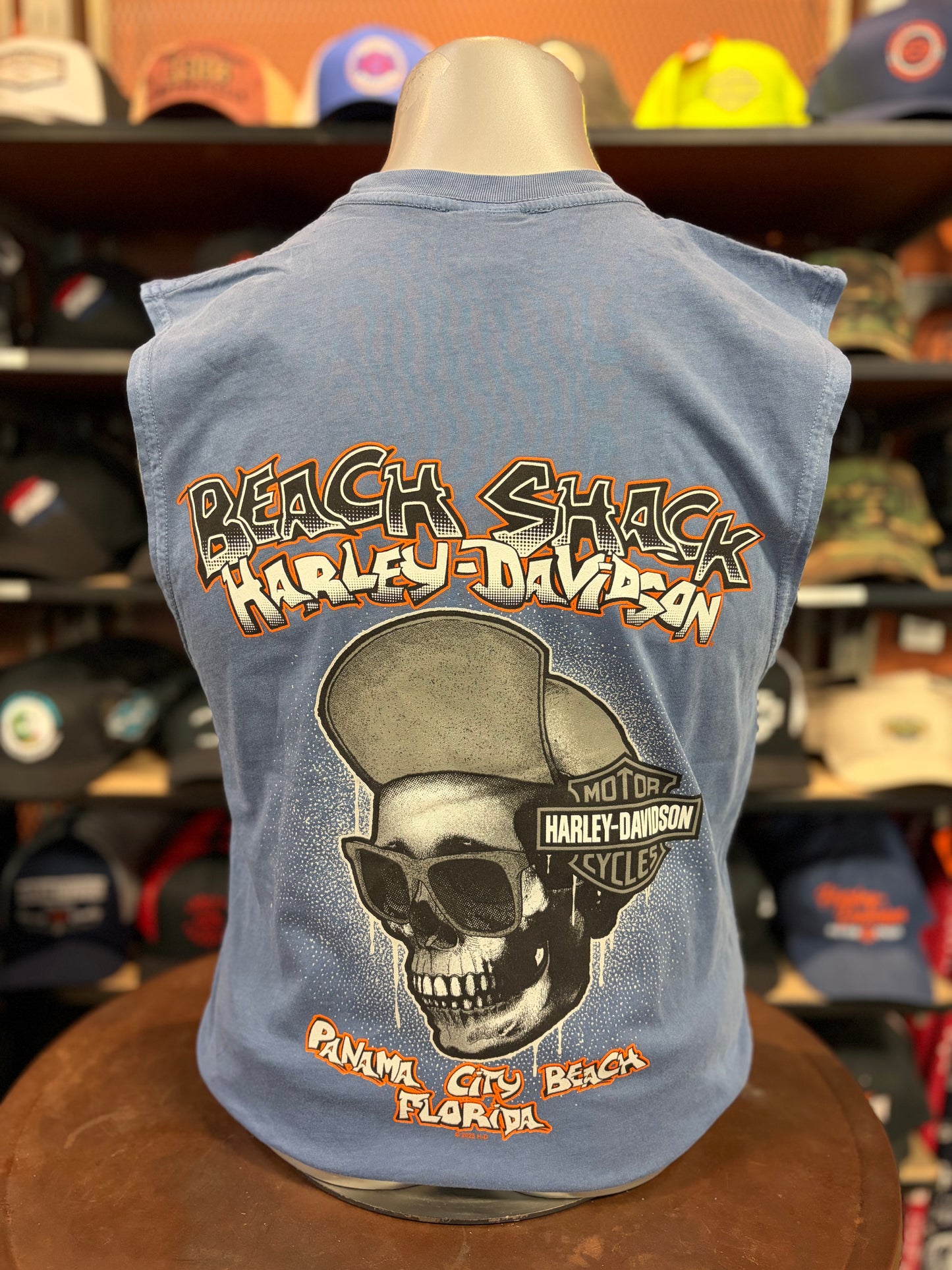 Beach Shack Sleeveless Skull Cap Tee