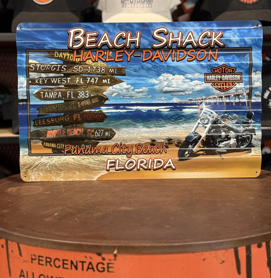 Beach Shack Miles Tin Sign