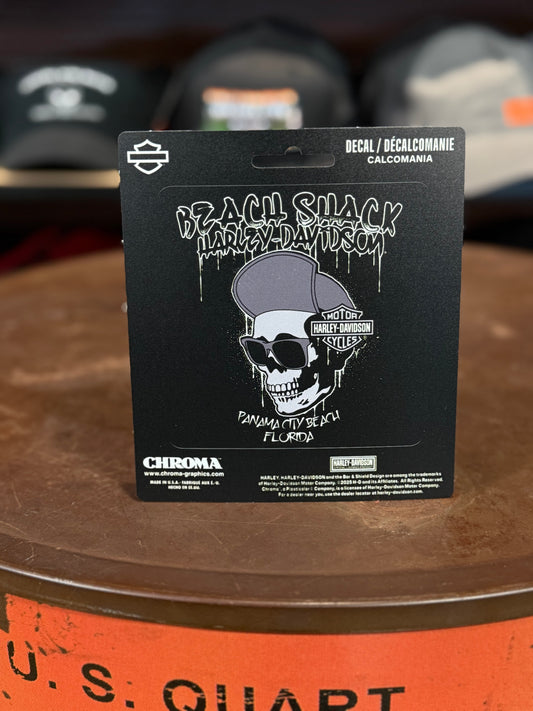 Beach Shack Skull Cap Decal
