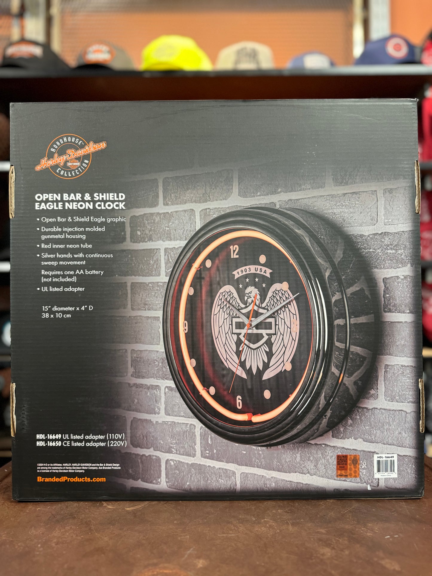 Harley-Davidson® Open B&S Neon Clock