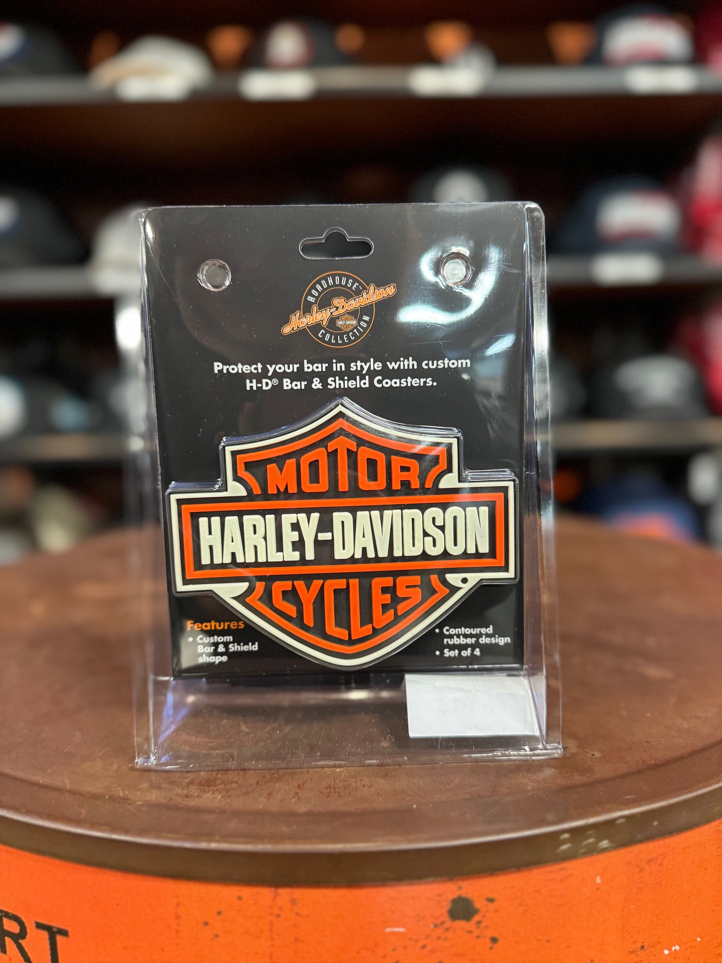 Harley-Davidson® B&S Rubber Coaster Set