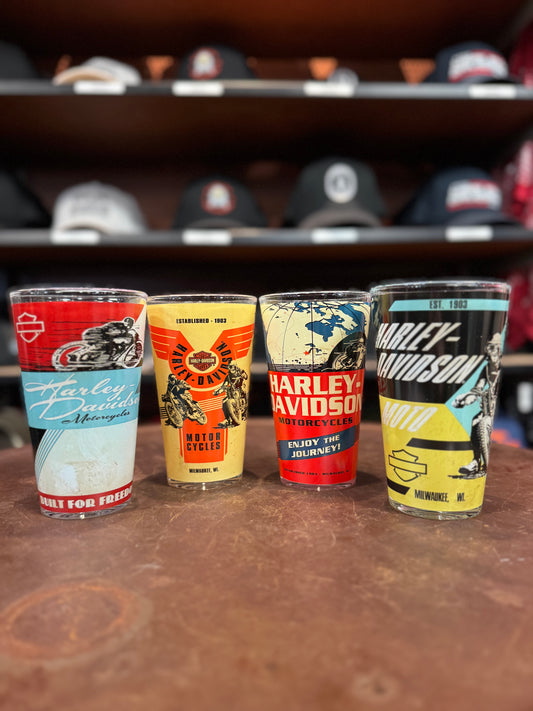 Harley-Davidson® Vintage Poster Pint Glass Set