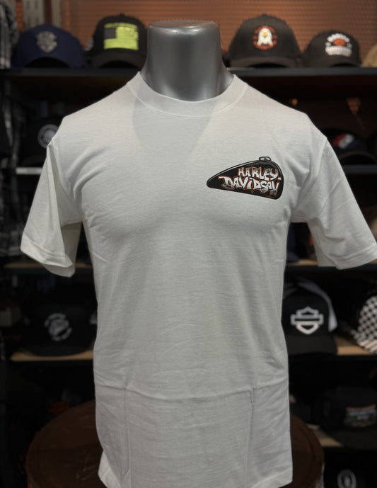 Beach Shack Skull Cap Tee in Bright White
