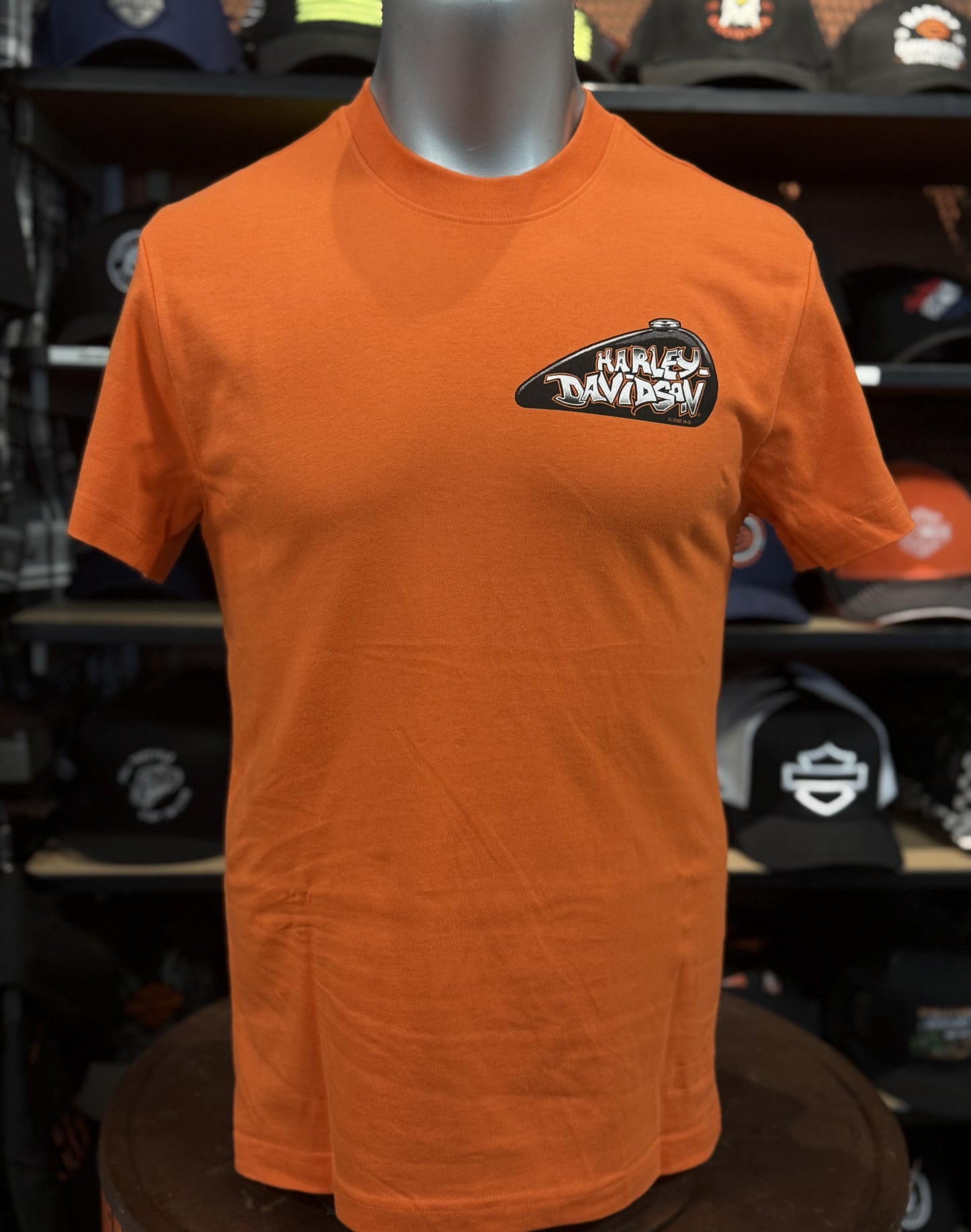 Beach Shack Skull Cap Tee in HD Orange