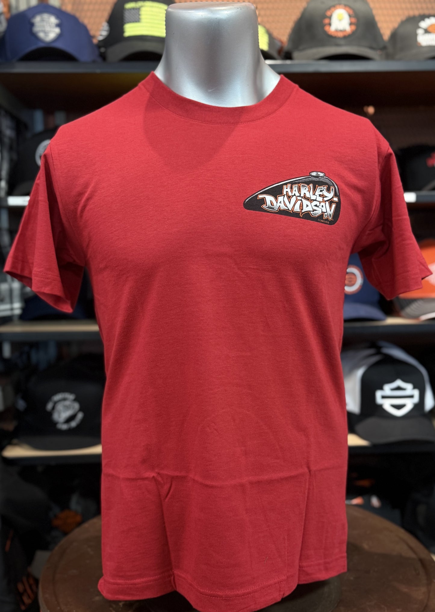Beach Shack Skull Cap Tee in Chili Pepper
