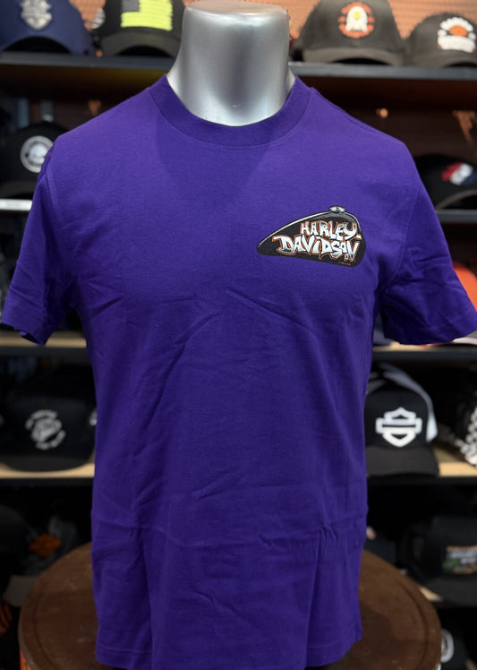 Beach Shack Skull Cap Tee in Violet Indigo