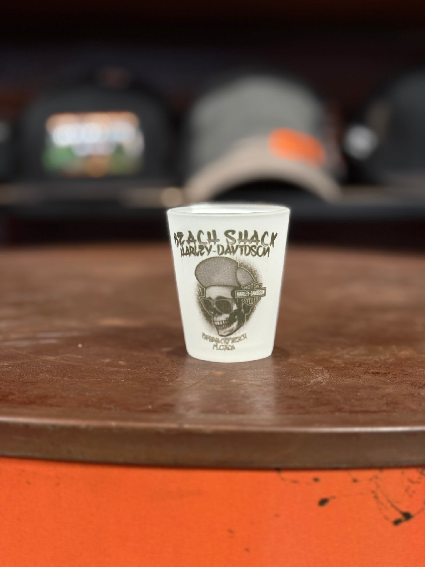 Beach Shack Skull Cap Frosted Shot Glass
