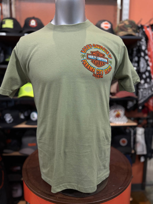Dealer Short Sleeve Turtle Fink Tee in Oil Green