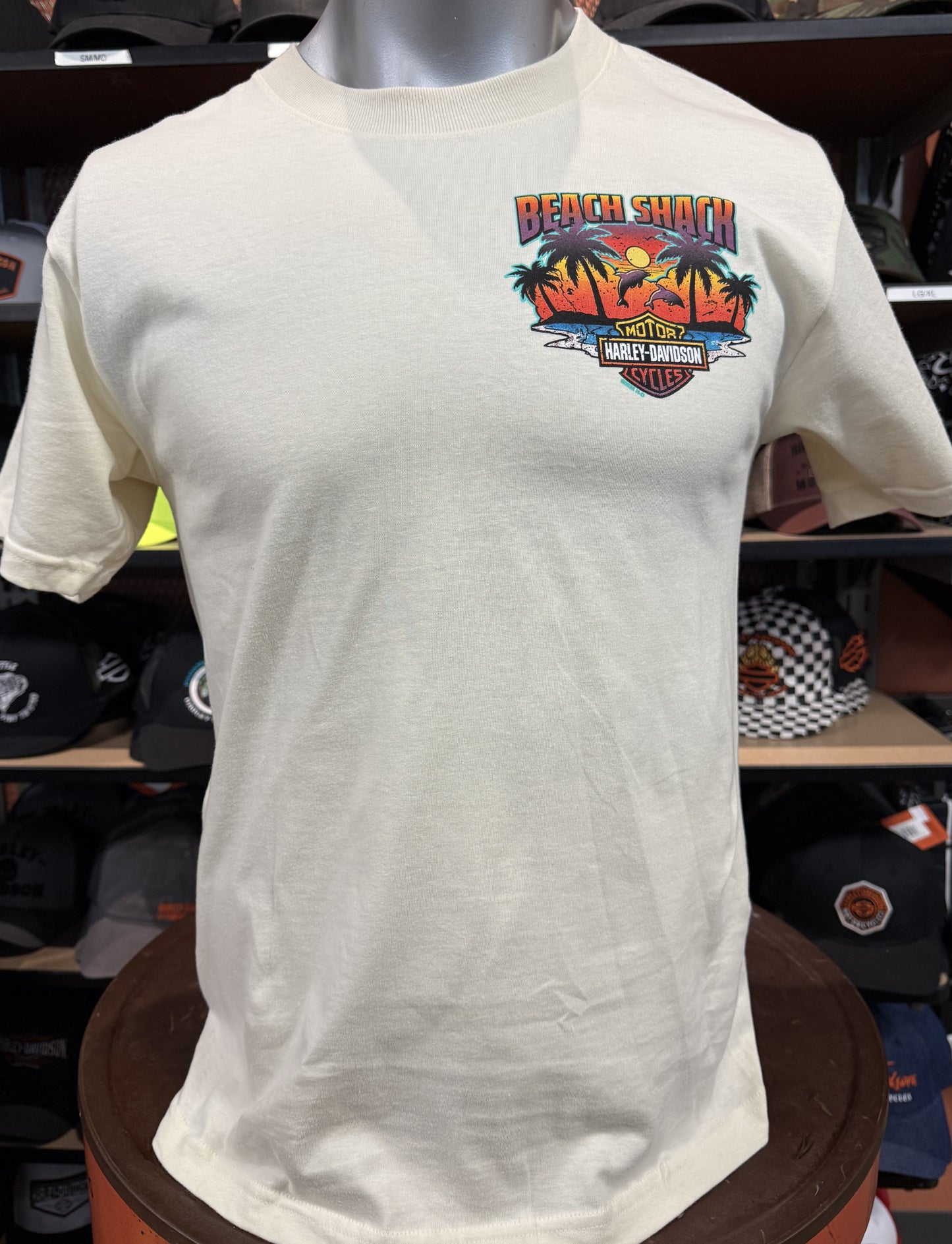Beach Shack Retro Vibe Short Sleeve Tee in Antique White