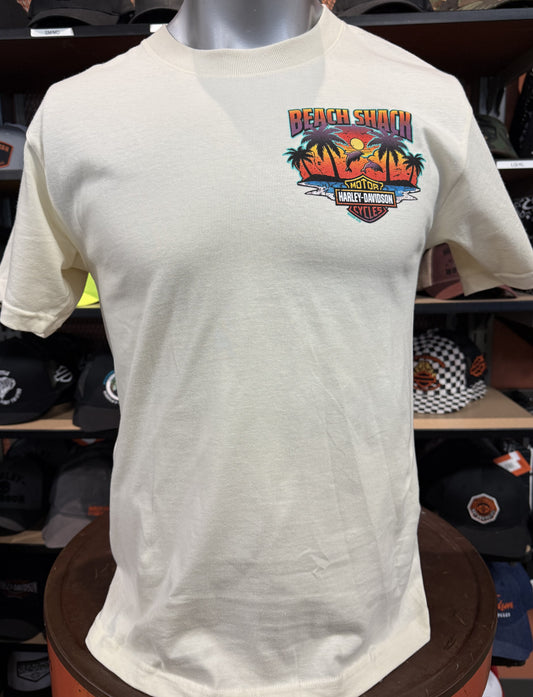Beach Shack Retro Vibe Short Sleeve Tee in Antique White