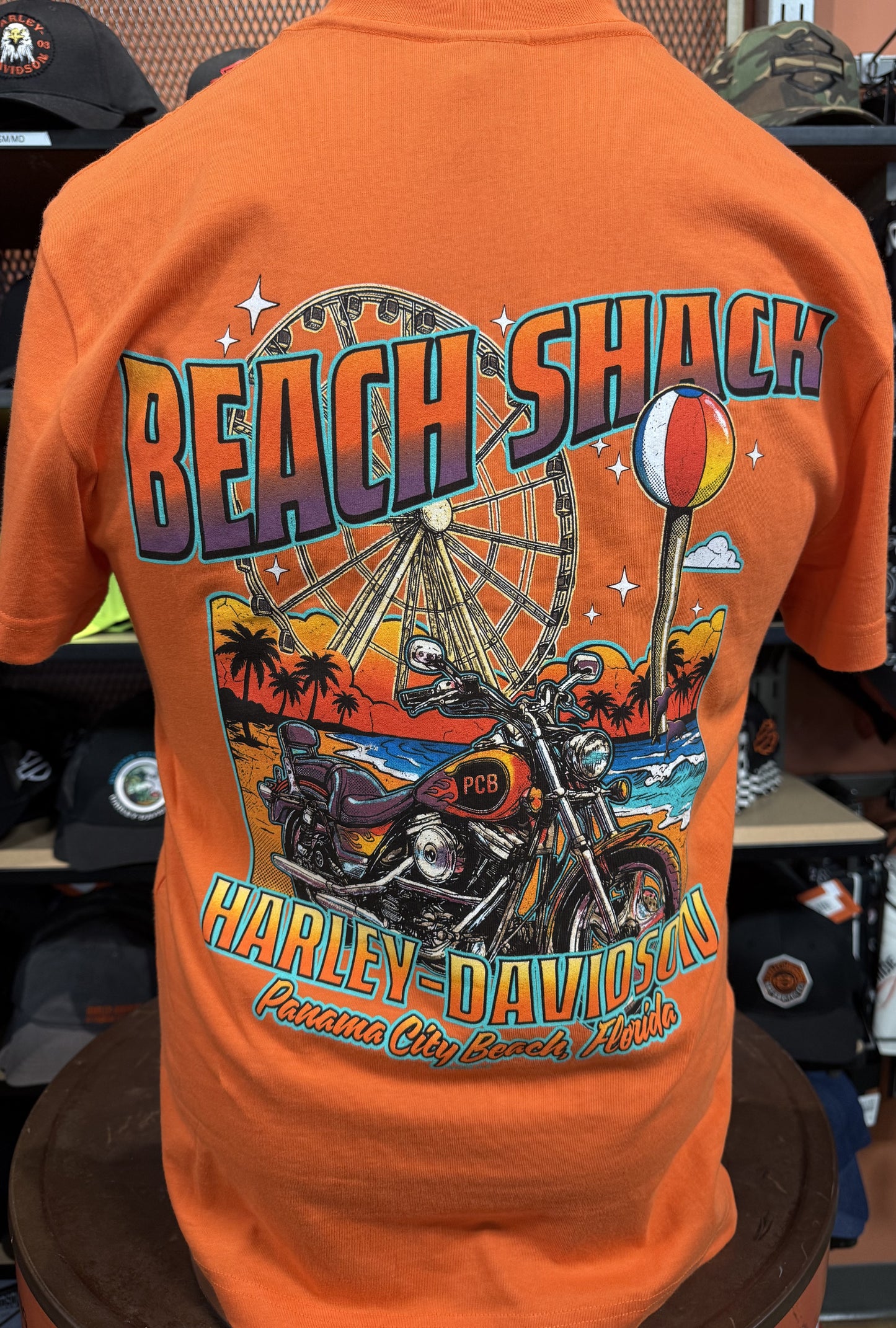Beach Shack Retro Vibe Short Sleeve Tee in HD Orange
