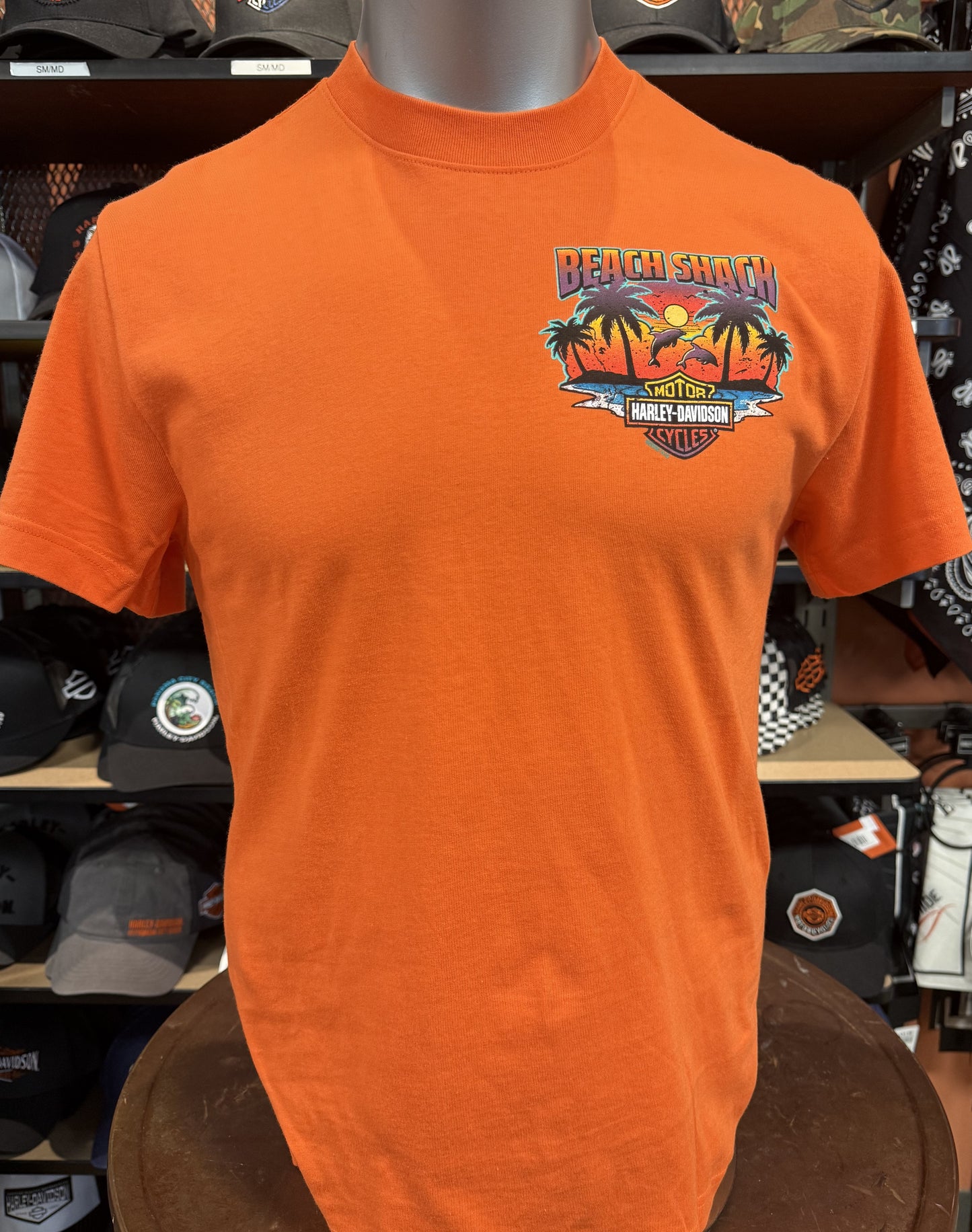 Beach Shack Retro Vibe Short Sleeve Tee in HD Orange