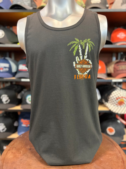 Dealer Men's Wave Skull Tank Top in Black