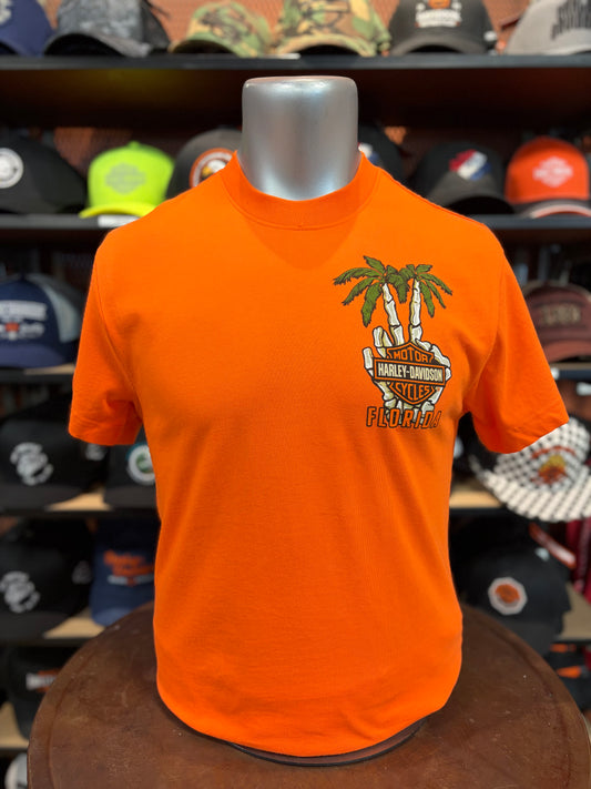 Dealer Men's Wave Skull Short Sleeve in Harley Orange